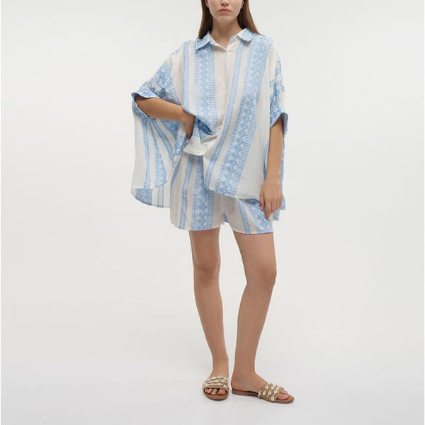 BLE RESORTWEAR Beach Shirt  in Blue