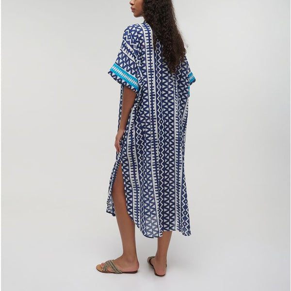 BLE RESORTWEAR Beach Kaftan in Blue