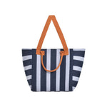 BLE RESORTWEAR Stripe Towelling Beach Bag in Blue