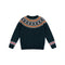 QUINTON & CHADWICK Fairisle Yoke Jumper in Teal