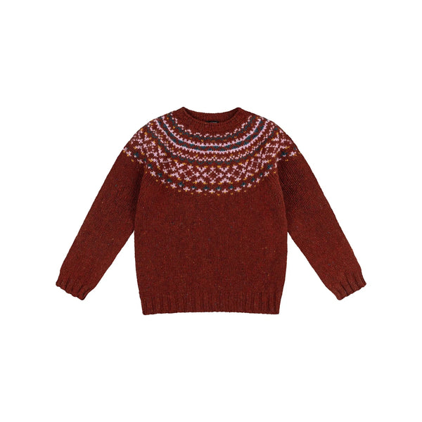 QUINTON & CHADWICK Chunky Fairisle Jumper in Rust