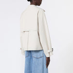 WEEKEND MAX MARA WKDBoero Short Water-repellent Canvas Trench Coat in Ivory