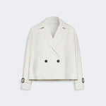 WEEKEND MAX MARA WKDBoero Short Water-repellent Canvas Trench Coat in Ivory