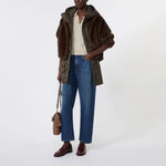 WEEKEND MAX MARA WKDAnemone Fluffy Textured Boxy Short Jacket in Brown