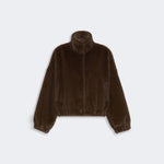 WEEKEND MAX MARA WKDAnemone Fluffy Textured Boxy Short Jacket in Brown