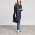 BEATRIZ FUREST Smoking Coat in Navy/Beige