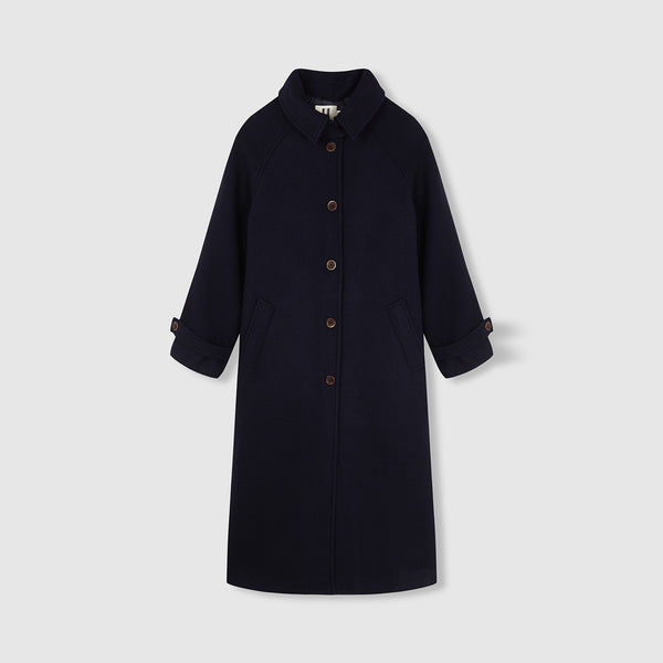 BEATRIZ FUREST Oak Wool Coat in Navy