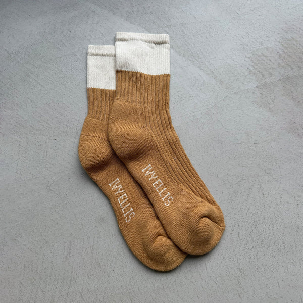 IVY ELLIS The Mokosh Women's Quarter Length Socks in Caramel/Cream