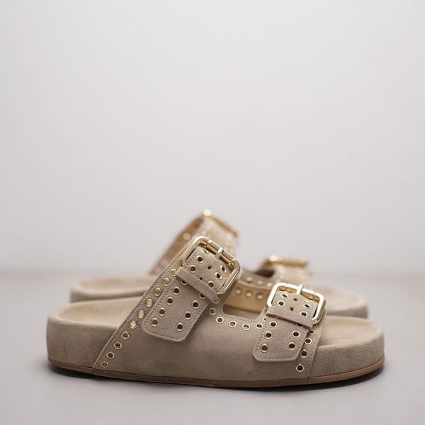 KENNEL & SCHMENGER Soda Sandals in Linen/Gold