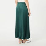 WEEKEND MAX MARA WKDNicchia Long Pleated Satin Skirt in Dark Green