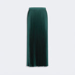 WEEKEND MAX MARA WKDNicchia Long Pleated Satin Skirt in Dark Green