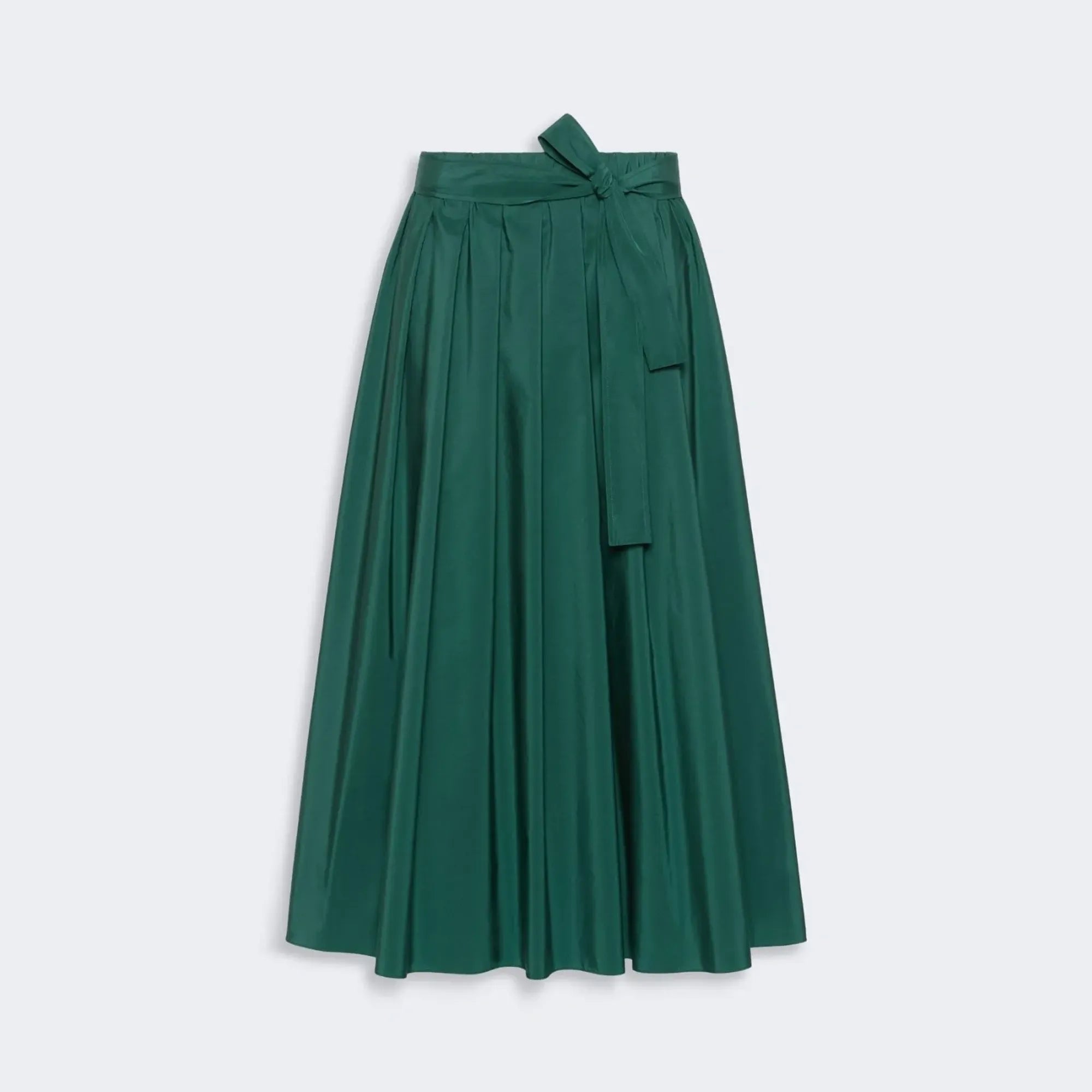 S MAX MARA SMMRomina Taffeta Pleated Skirt in Green | Collen & Clare