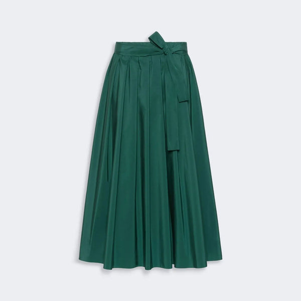 S MAX MARA SMMRomina Taffeta Pleated Skirt in Green