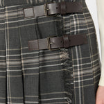 WEEKEND MAX MARA WKDPrisma Tartan Wrap Skirt in Dark Grey