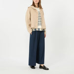 WEEKEND MAX MARA WKDElmo Stretch Wool Wide Leg Cropped Joggers in Navy