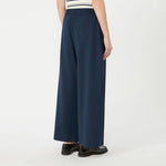 WEEKEND MAX MARA WKDElmo Stretch Wool Wide Leg Cropped Joggers in Navy