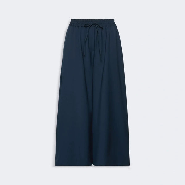 WEEKEND MAX MARA WKDElmo Stretch Wool Wide Leg Cropped Joggers in Navy
