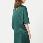 WEEKEND MAX MARA WKDAureo Loose Pleated Satin Blouse in Dark Green