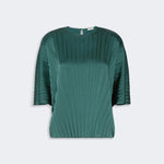WEEKEND MAX MARA WKDAureo Loose Pleated Satin Blouse in Dark Green