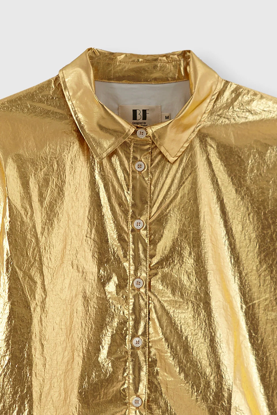 BEATRIZ FUREST Rebeca Short Sleeve Shirt in Gold