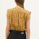 BEATRIZ FUREST Alice Sleeveless Blouse in Yellow/Brown