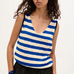 BEATRIZ FUREST Macaret Sleeveless Top in Ecru/Ink