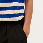 BEATRIZ FUREST Macaret Sleeveless Top in Ecru/Ink