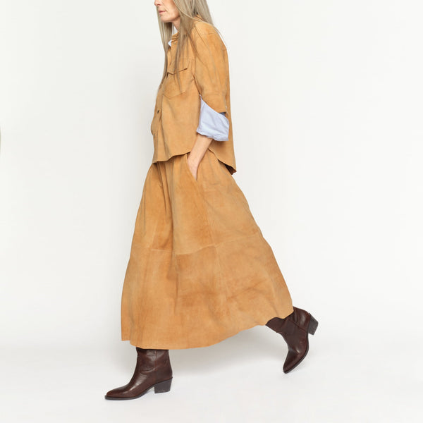 MOS MOSH MMDeena Suede Skirt in Tan