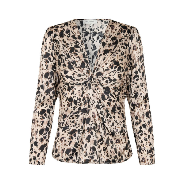 DEA KUDIBAL CecilieDEA Silk Blouse with Drape Detail in Sauvage