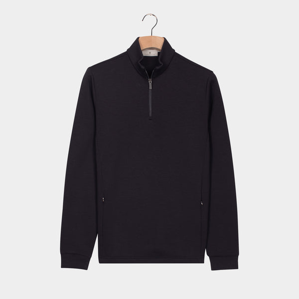 THOMAS MAINE Cotton Mix Scuba Sweatshirt in Navy