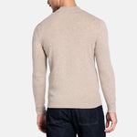THOMAS MAINE 3 Button Lambswool Jumper in Light Brown