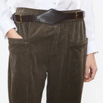 BEATRIZ FUREST Barlovento Wide Leg Cord Trousers in Dark Brown