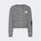 WEEKEND MAX MARA WKDTeiera Inlay-detail Stripe Cotton Cardigan in Navy Pinstripes