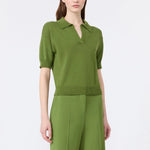 WEEKEND MAX MARA WKDAlbero Cotton Short Sleeve Sweater in Green