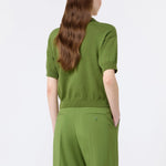 WEEKEND MAX MARA WKDAlbero Cotton Short Sleeve Sweater in Green