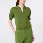 WEEKEND MAX MARA WKDAlbero Cotton Short Sleeve Sweater in Green