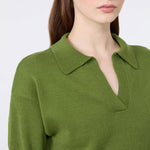 WEEKEND MAX MARA WKDAlbero Cotton Short Sleeve Sweater in Green