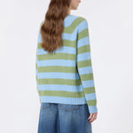 WEEKEND MAX MARA WKDGhiacci Alpaca & Cotton Stripe Sweater in Light Blue
