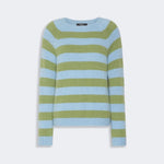 WEEKEND MAX MARA WKDGhiacci Alpaca & Cotton Stripe Sweater in Light Blue