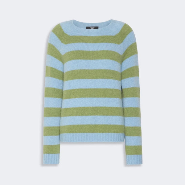 WEEKEND MAX MARA WKDGhiacci Alpaca & Cotton Stripe Sweater in Light Blue