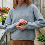 QUINTON & CHADWICK Textured Lambswool Jumper in Aqua