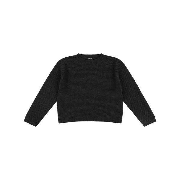 QUINTON & CHADWICK Textured Lambswool Jumper in Dark Grey