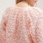 BELLEROSE Haiti Floral Embroidered Blouse in Fluo Pink