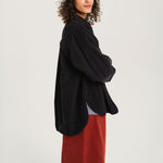 SACRECOEUR June Navy Velvet Shirt in Blue