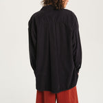 SACRECOEUR June Navy Velvet Shirt in Blue