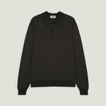 JOHN SMEDLEY Caverhill Extra Fine Merino Wool Polo Shirt in Faulkner Brown