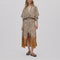 RABENS SALONER Penny Ombre Ikat Shirt Dress in Cognac Combo