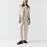 MARFA STANCE Parachute Silk Nylon Vest in Pale Olive/ Oyster