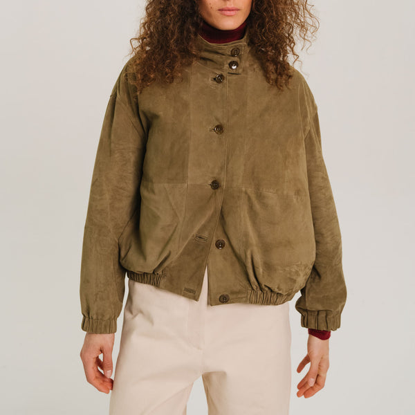 SACRECOEUR Lise Leather Jacket in Green