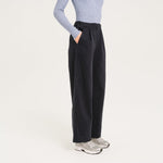 SACRECOEUR Leon Wide Leg Trousers in Navy